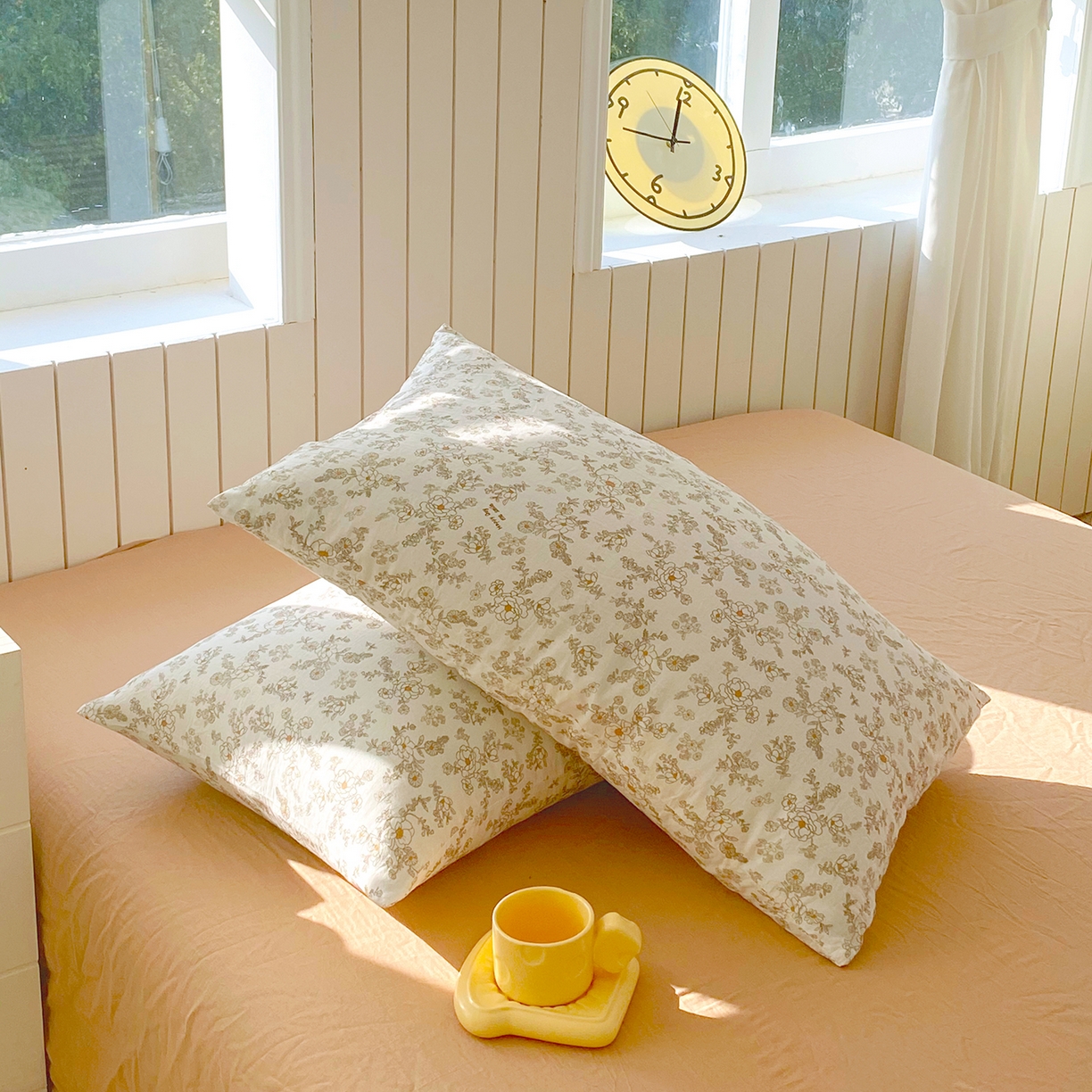 91家纺网 家纺一手货源 找家纺 春皖家纺 2026新款A类全棉有氧双层纱印花四件套单品系列-单枕套 花织