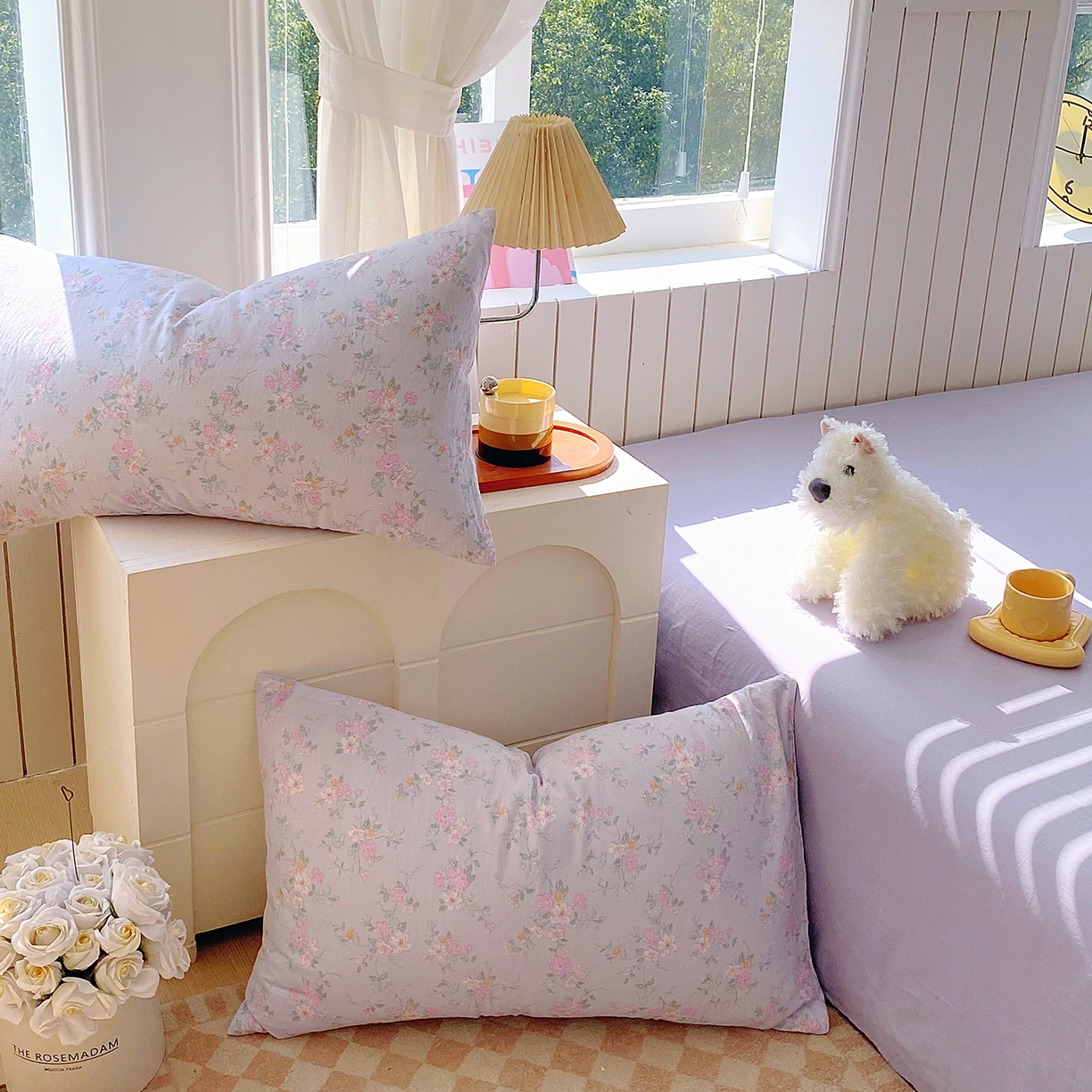 91家纺网 家纺一手货源 找家纺 春皖家纺 2026新款A类全棉有氧双层纱印花四件套单品系列-单枕套 雾色里德