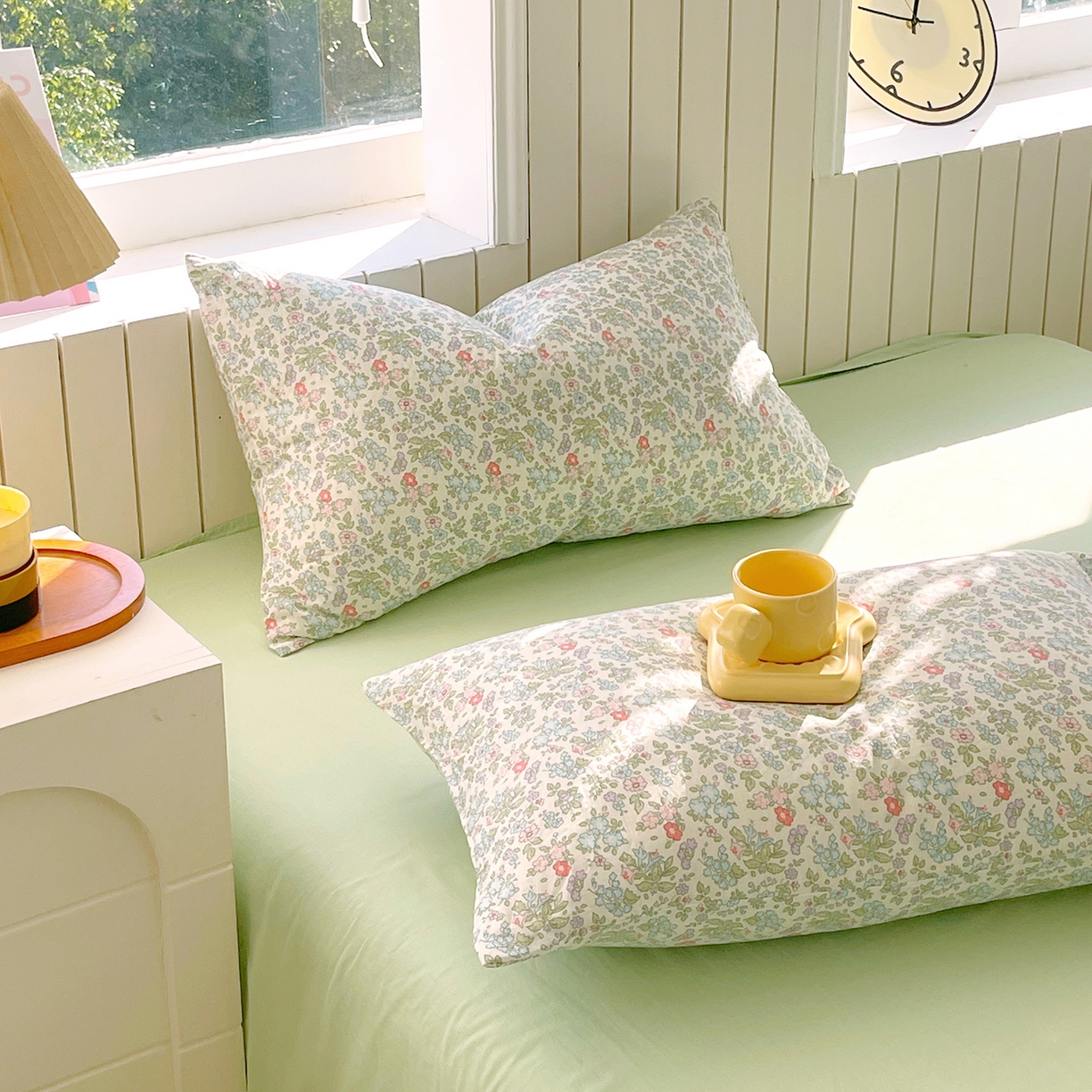 91家纺网 家纺一手货源 找家纺 春皖家纺 2026新款A类全棉有氧双层纱印花四件套单品系列-单枕套 花町