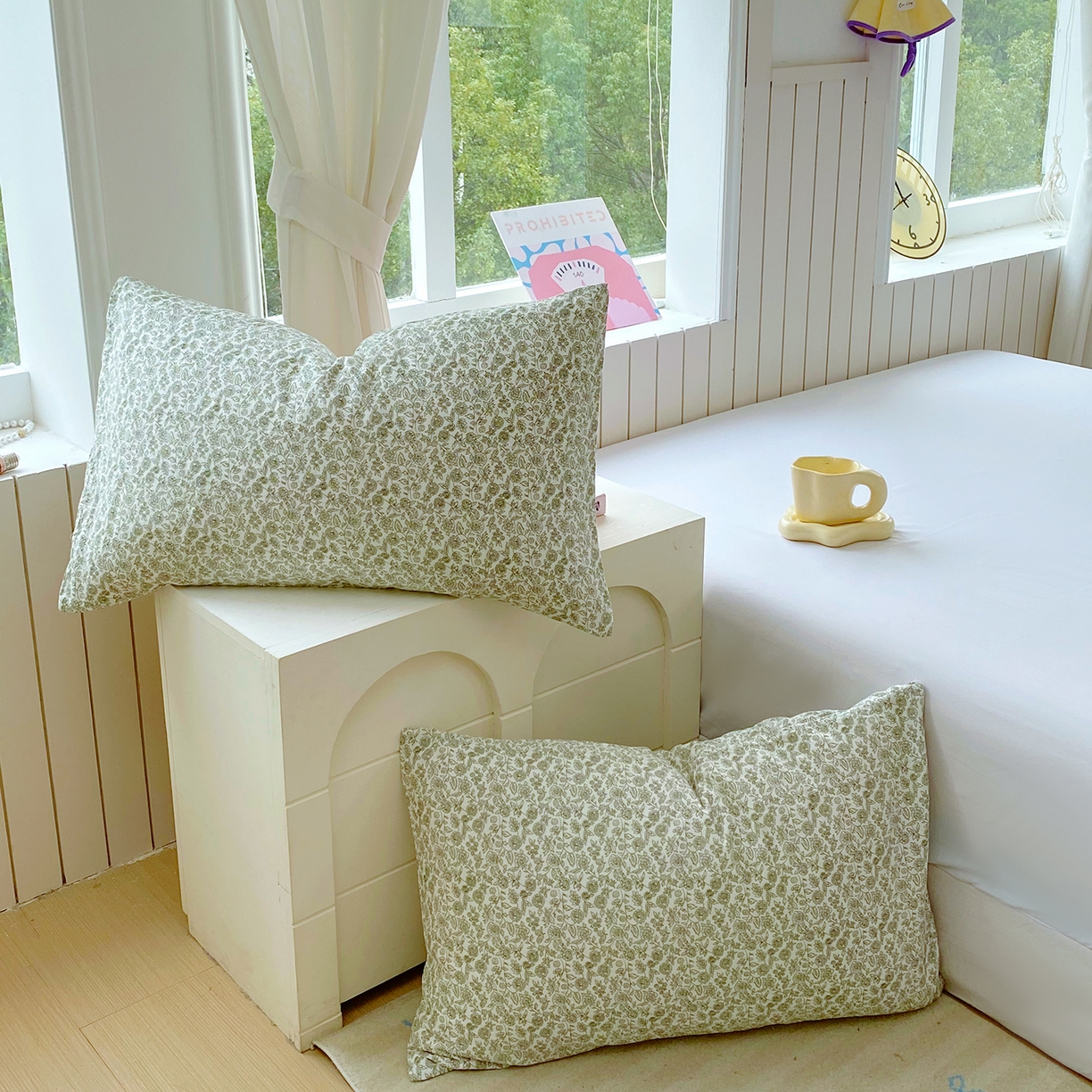 91家纺网 家纺一手货源 找家纺 春皖家纺 2026新款A类全棉有氧双层纱印花四件套单品系列-单枕套 暮春