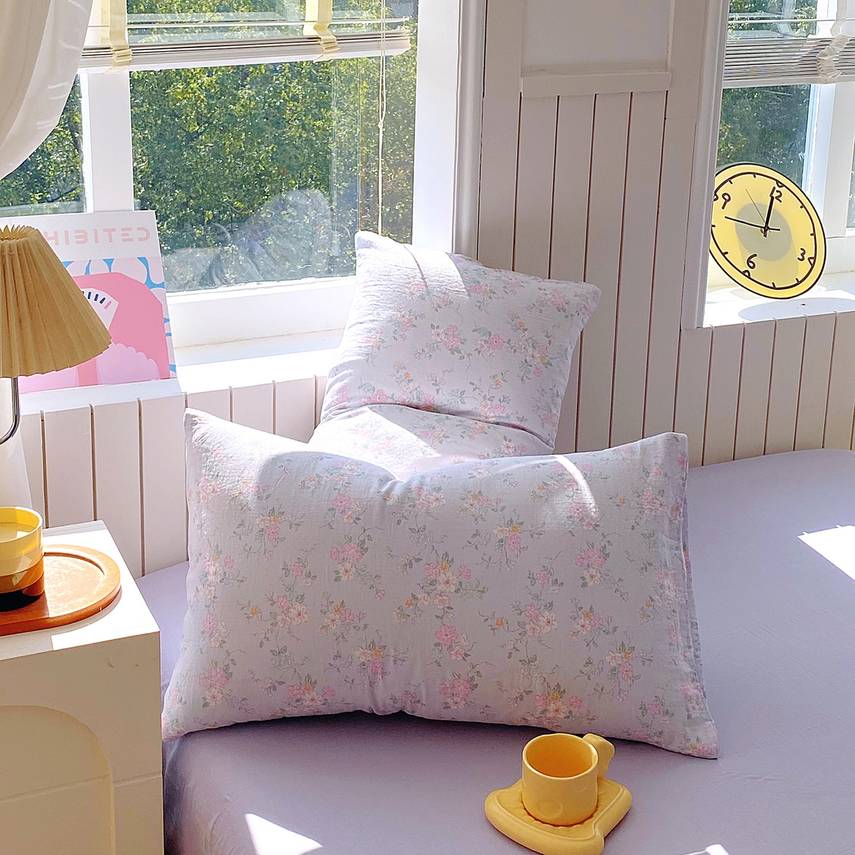 91家纺网 家纺一手货源 找家纺 春皖家纺 2026新款A类全棉有氧双层纱印花四件套单品系列-单枕套 雾色里德