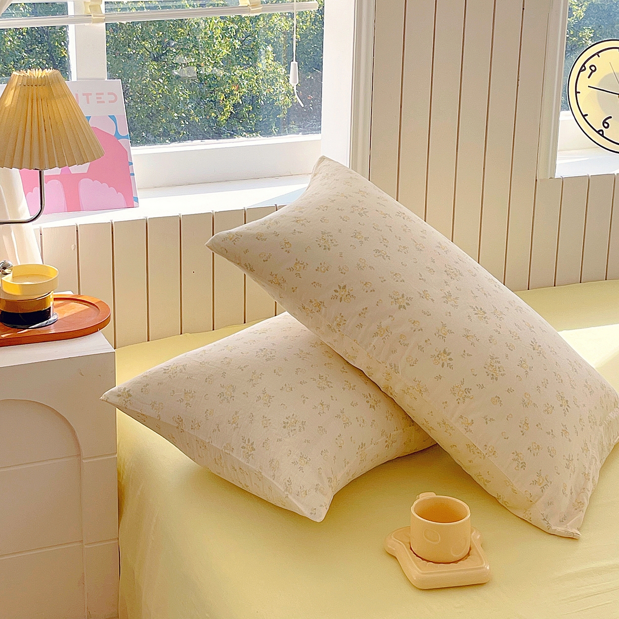 91家纺网 家纺一手货源 找家纺 春皖家纺 2026新款A类全棉有氧双层纱印花四件套单品系列-单枕套 晴丝一缕