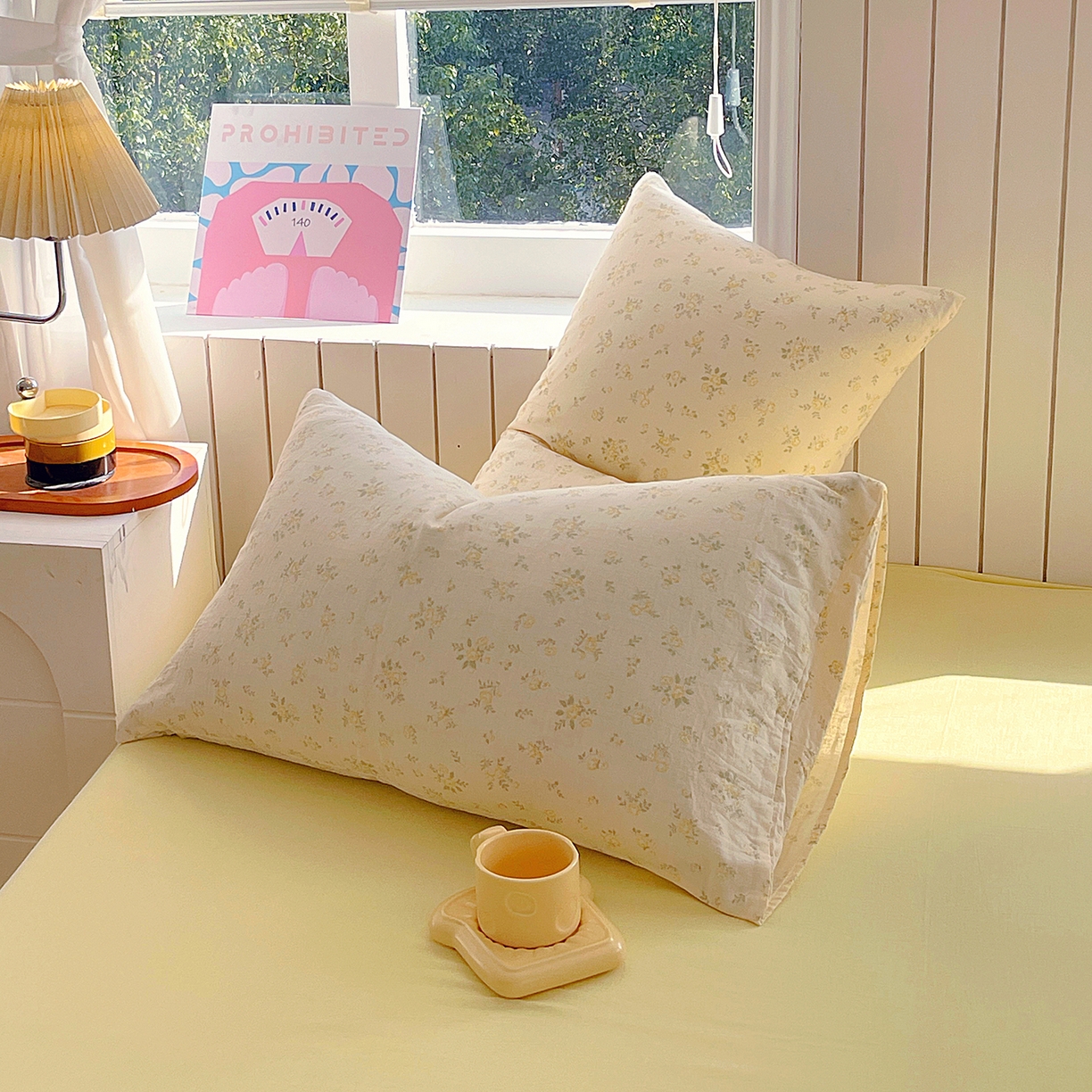 91家纺网 家纺一手货源 找家纺 春皖家纺 2026新款A类全棉有氧双层纱印花四件套单品系列-单枕套 晴丝一缕