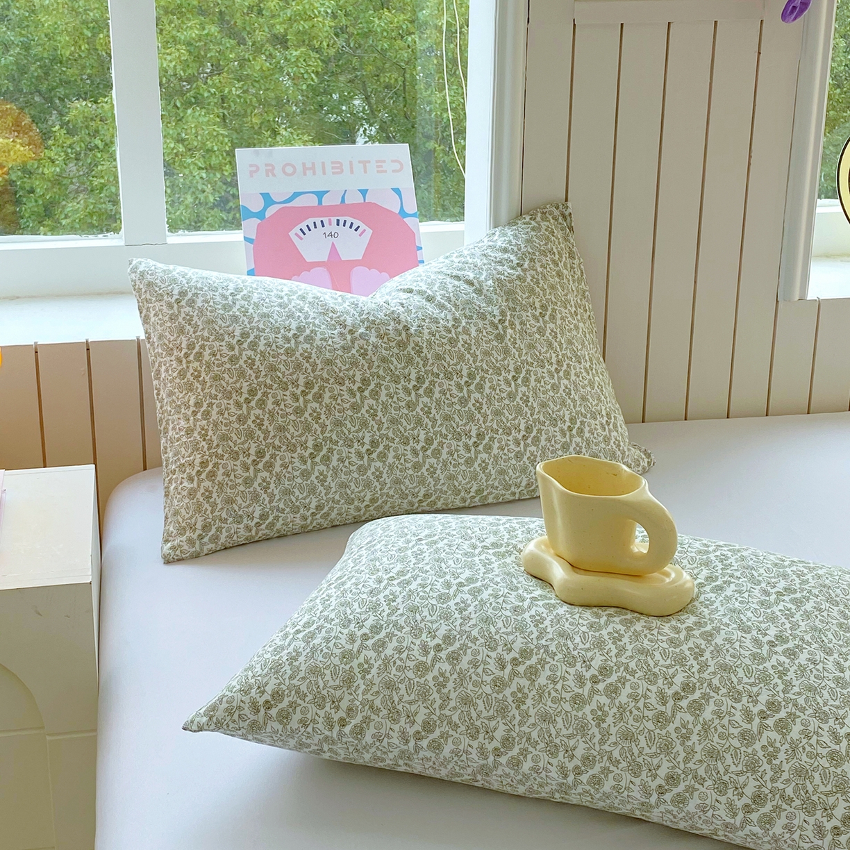 91家纺网 家纺一手货源 找家纺 春皖家纺 2026新款A类全棉有氧双层纱印花四件套单品系列-单枕套 暮春