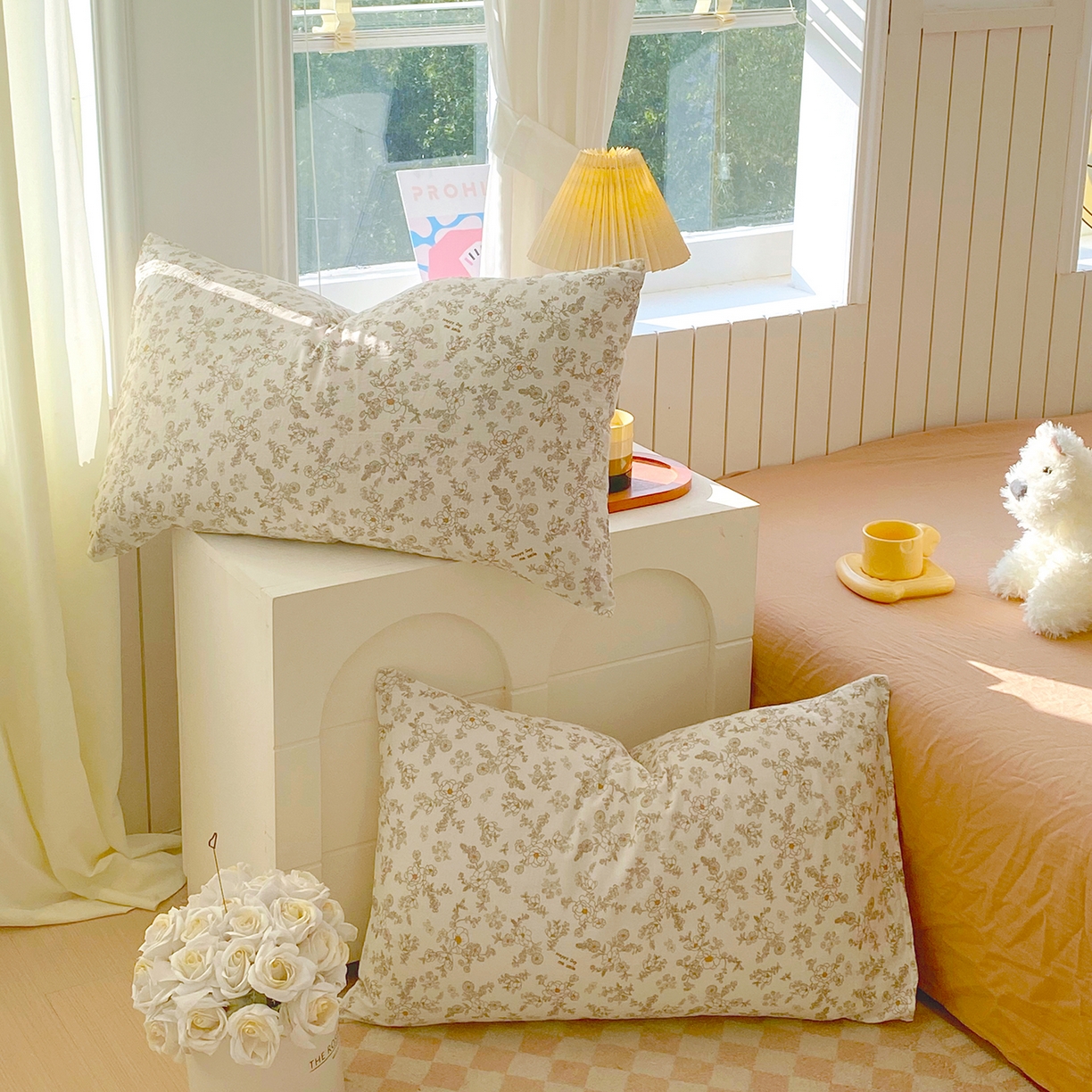 91家纺网 家纺一手货源 找家纺 春皖家纺 2026新款A类全棉有氧双层纱印花四件套单品系列-单枕套 花织