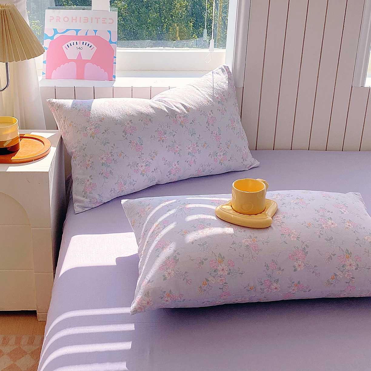 91家纺网 家纺一手货源 找家纺 春皖家纺 2026新款A类全棉有氧双层纱印花四件套单品系列-单枕套 雾色里德