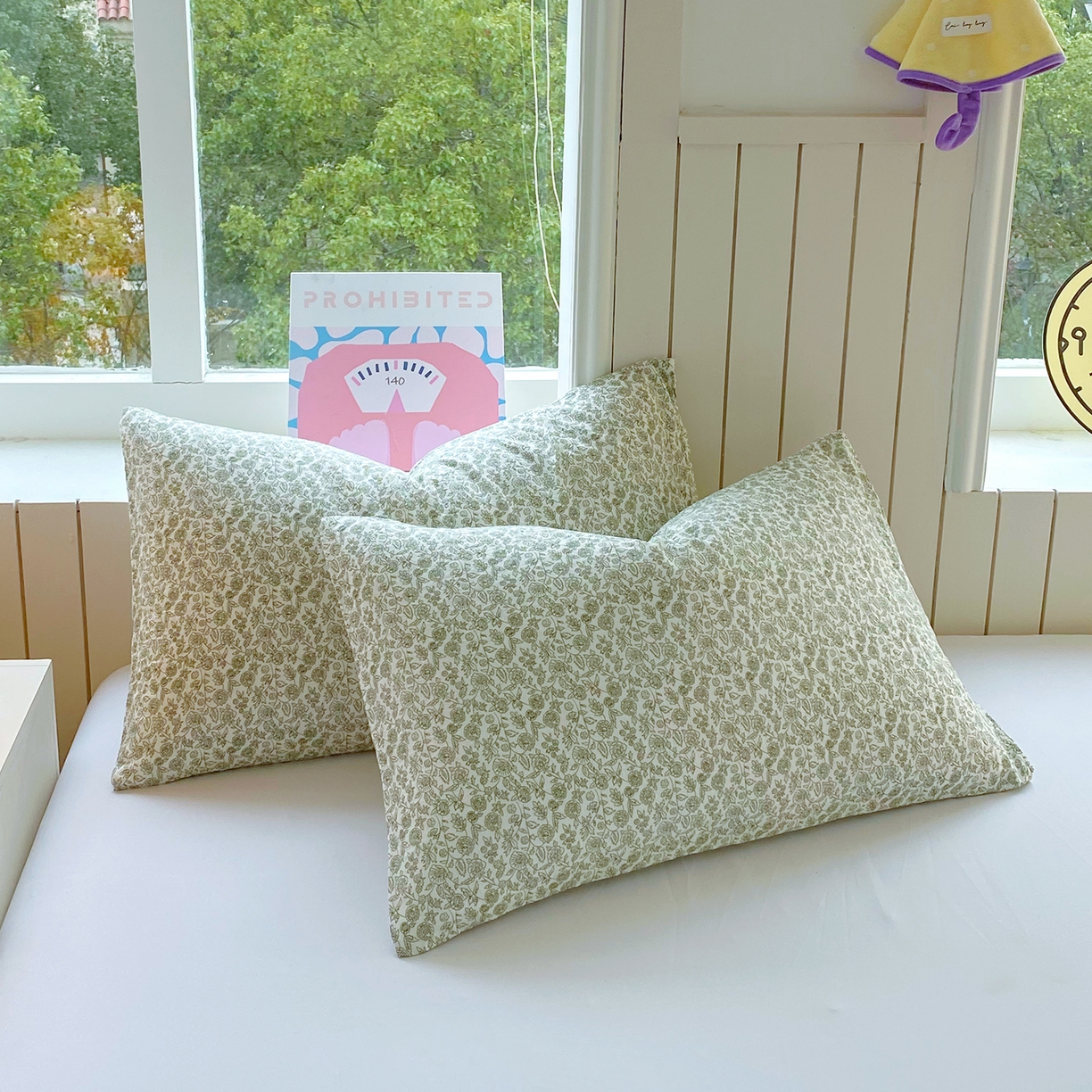 春皖家纺 2026新款A类全棉有氧双层纱印花四件套单品系列-单枕套 暮春