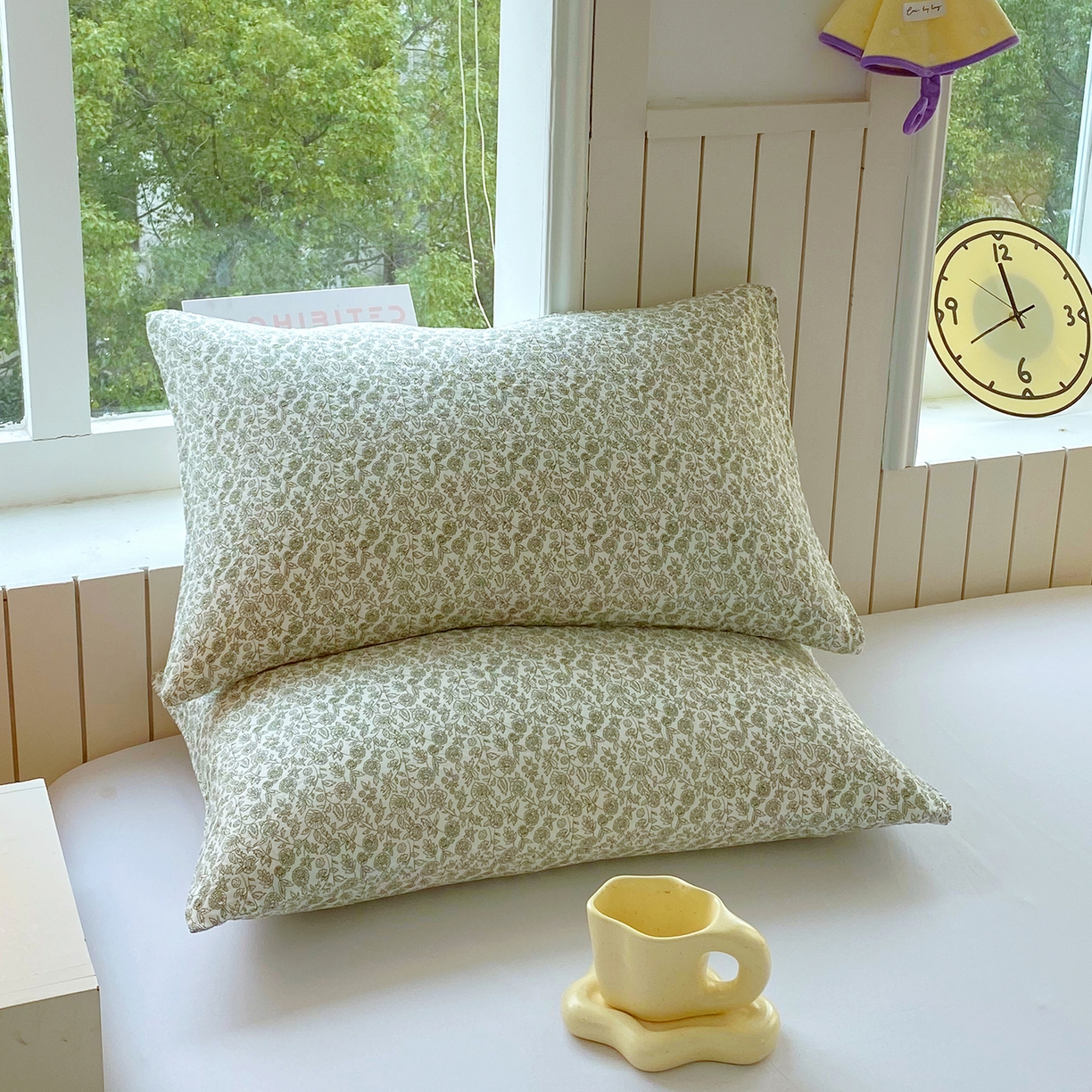 91家纺网 家纺一手货源 找家纺 春皖家纺 2026新款A类全棉有氧双层纱印花四件套单品系列-单枕套 暮春