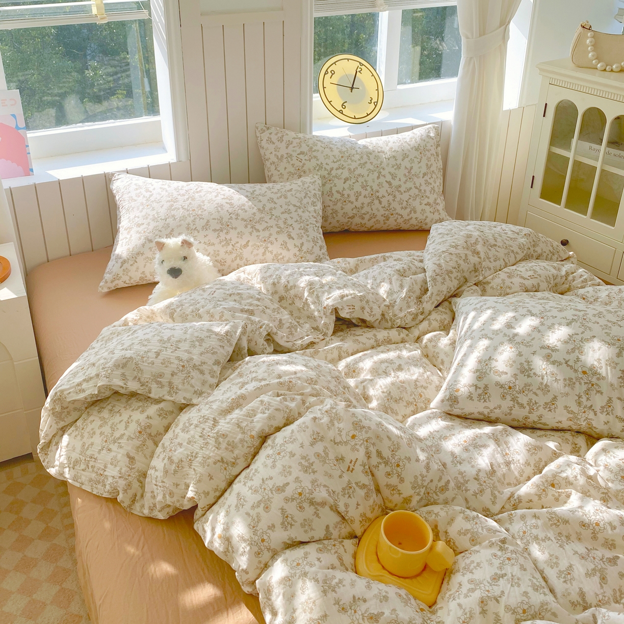 91家纺网 家纺一手货源 找家纺 （总）春皖家纺 2026新款A类全棉有氧双层纱印花四件套单品系列-四件套