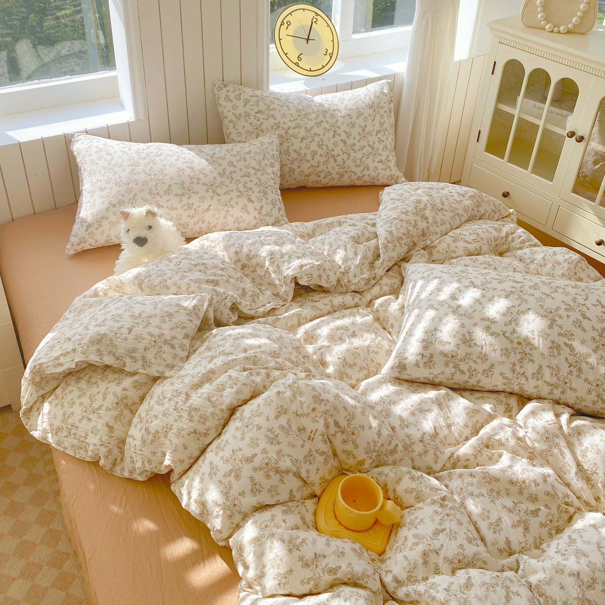 91家纺网 家纺一手货源 找家纺 （总）春皖家纺 2026新款A类全棉有氧双层纱印花四件套单品系列-四件套