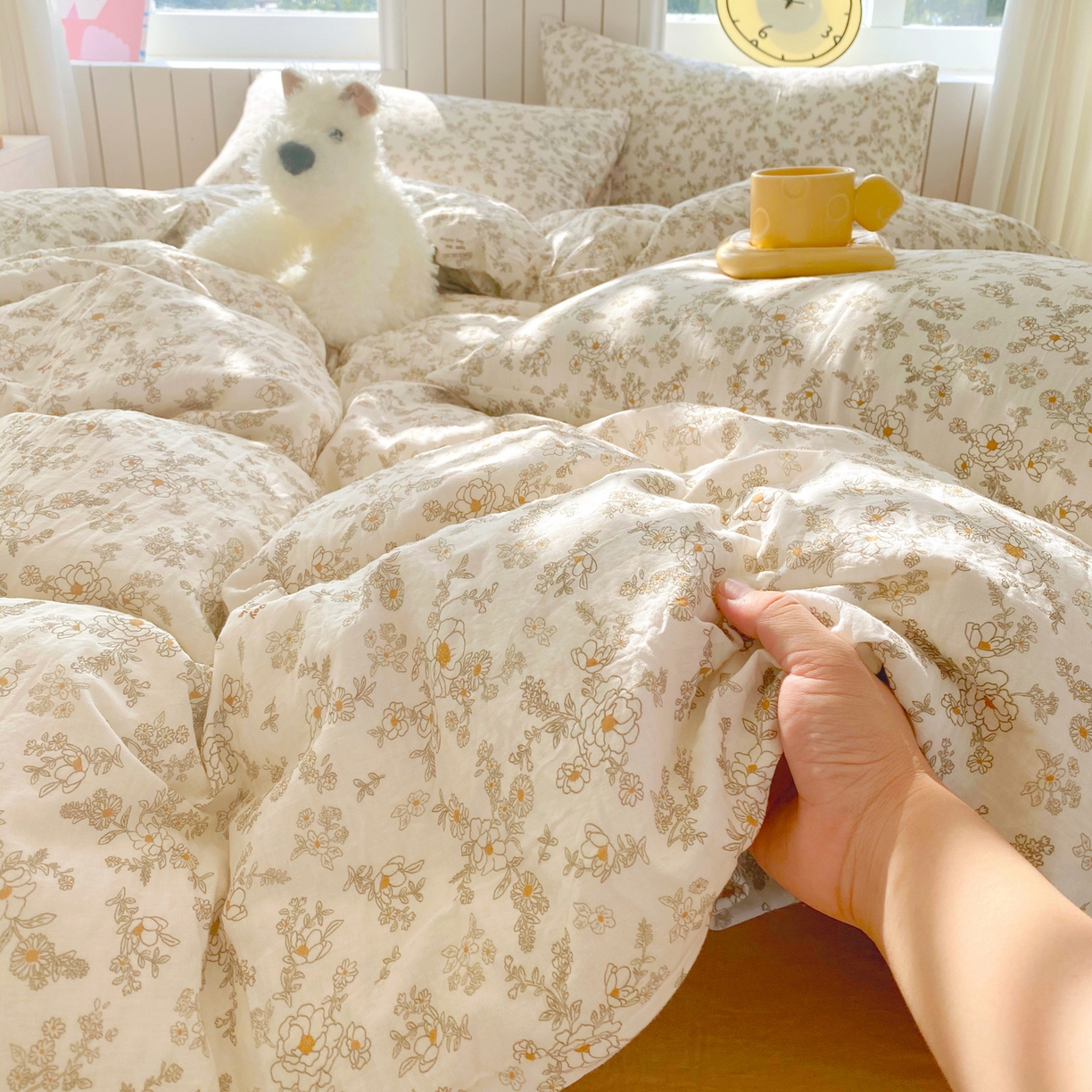 91家纺网 家纺一手货源 找家纺 （总）春皖家纺 2026新款A类全棉有氧双层纱印花四件套单品系列-四件套