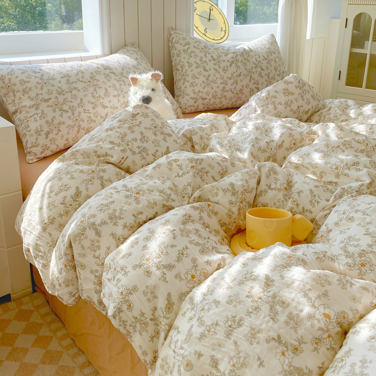 91家纺网 家纺一手货源 找家纺 （总）春皖家纺 2026新款A类全棉有氧双层纱印花四件套单品系列-四件套