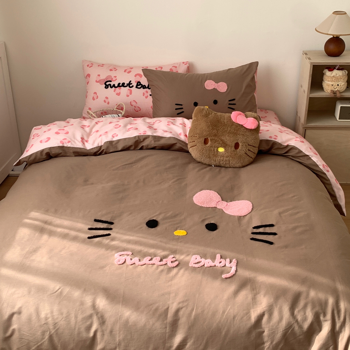 91家纺网 家纺一手货源 找家纺 （总）桃喜 2026新款40支全棉12868四件套-黑皮猫猫