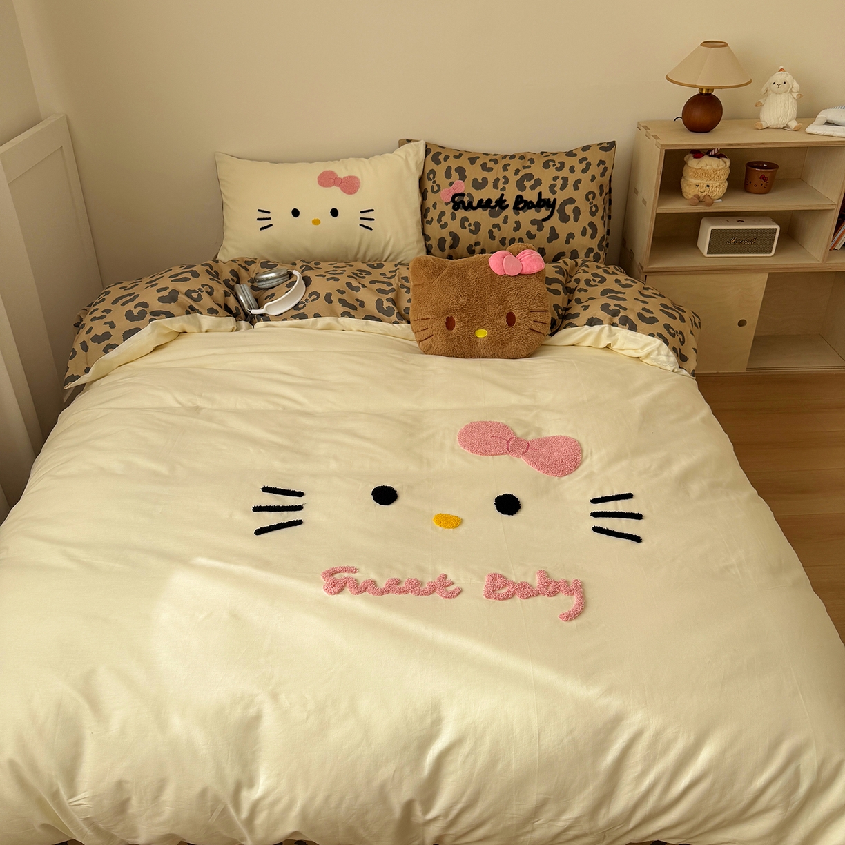 91家纺网 家纺一手货源 找家纺 （总）桃喜 2026新款40支全棉12868四件套-黑皮猫猫