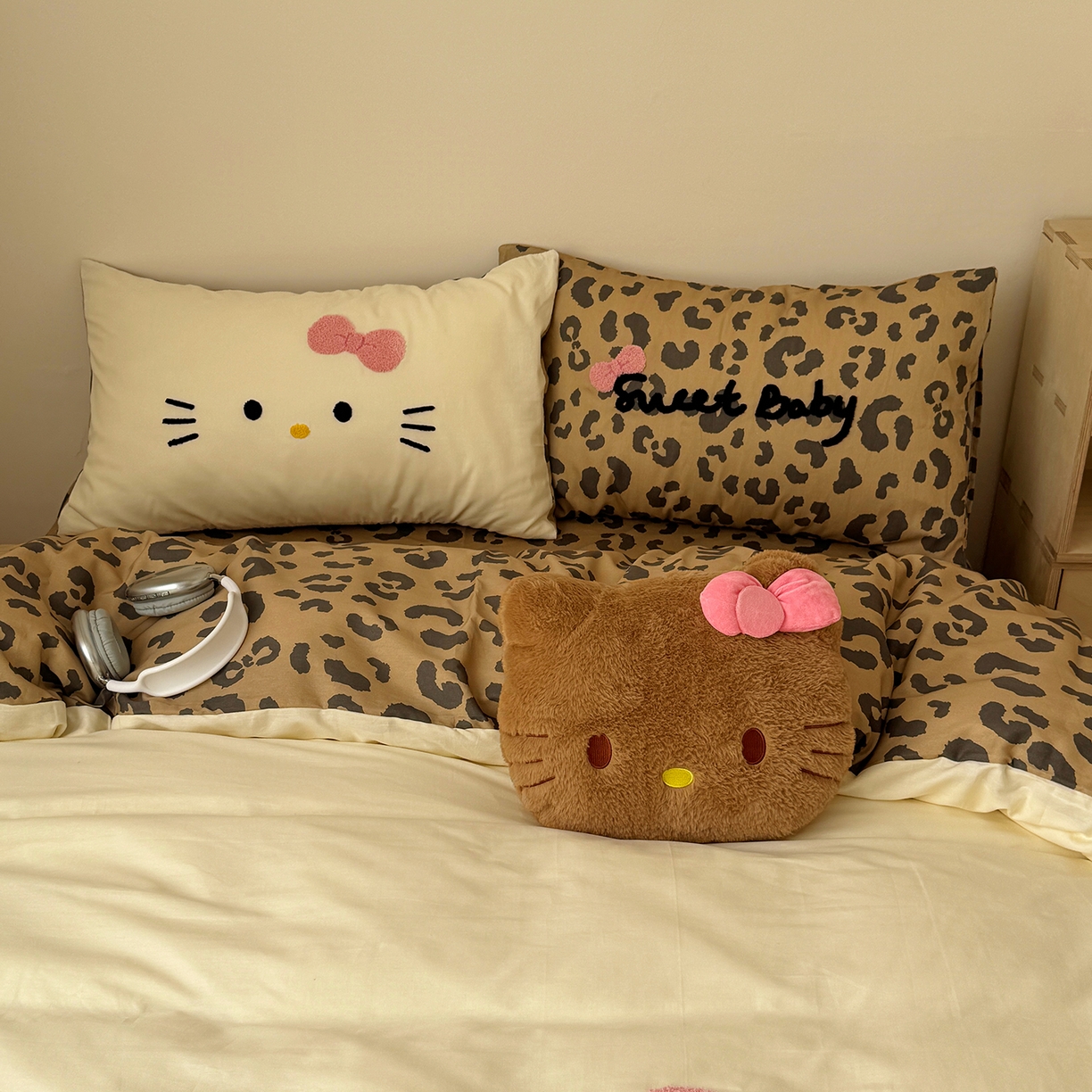 91家纺网 家纺一手货源 找家纺 （总）桃喜 2026新款40支全棉12868四件套-黑皮猫猫