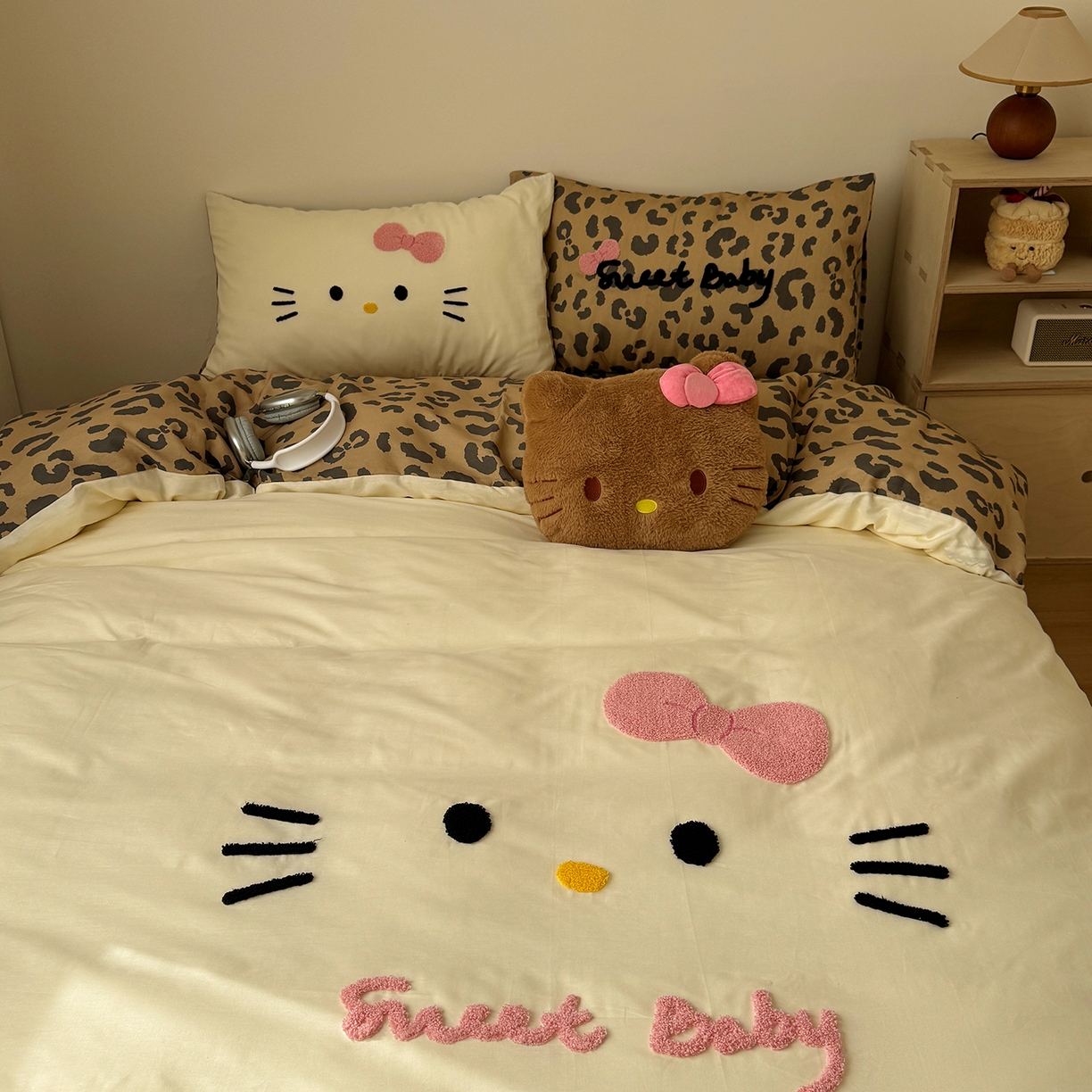 91家纺网 家纺一手货源 找家纺 （总）桃喜 2026新款40支全棉12868四件套-黑皮猫猫