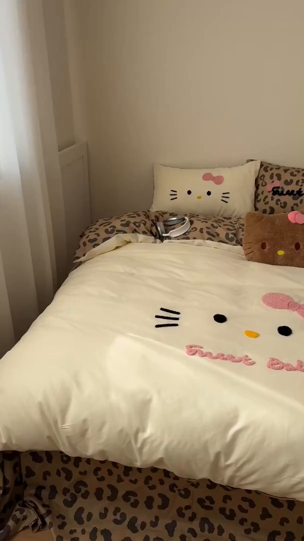 91家纺网 家纺一手货源 找家纺 桃喜 2026新款40支全棉12868四件套-黑皮猫猫 黑皮猫猫白咖