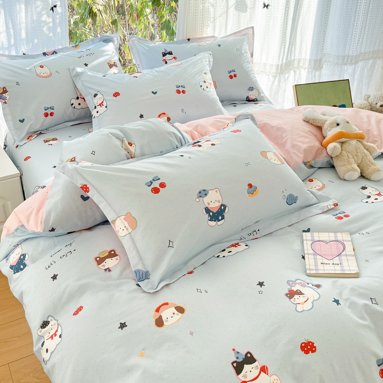 91家纺网 家纺一手货源 找家纺 （总）菲梵家纺 2026春夏新款小清新印花全棉12868单枕套