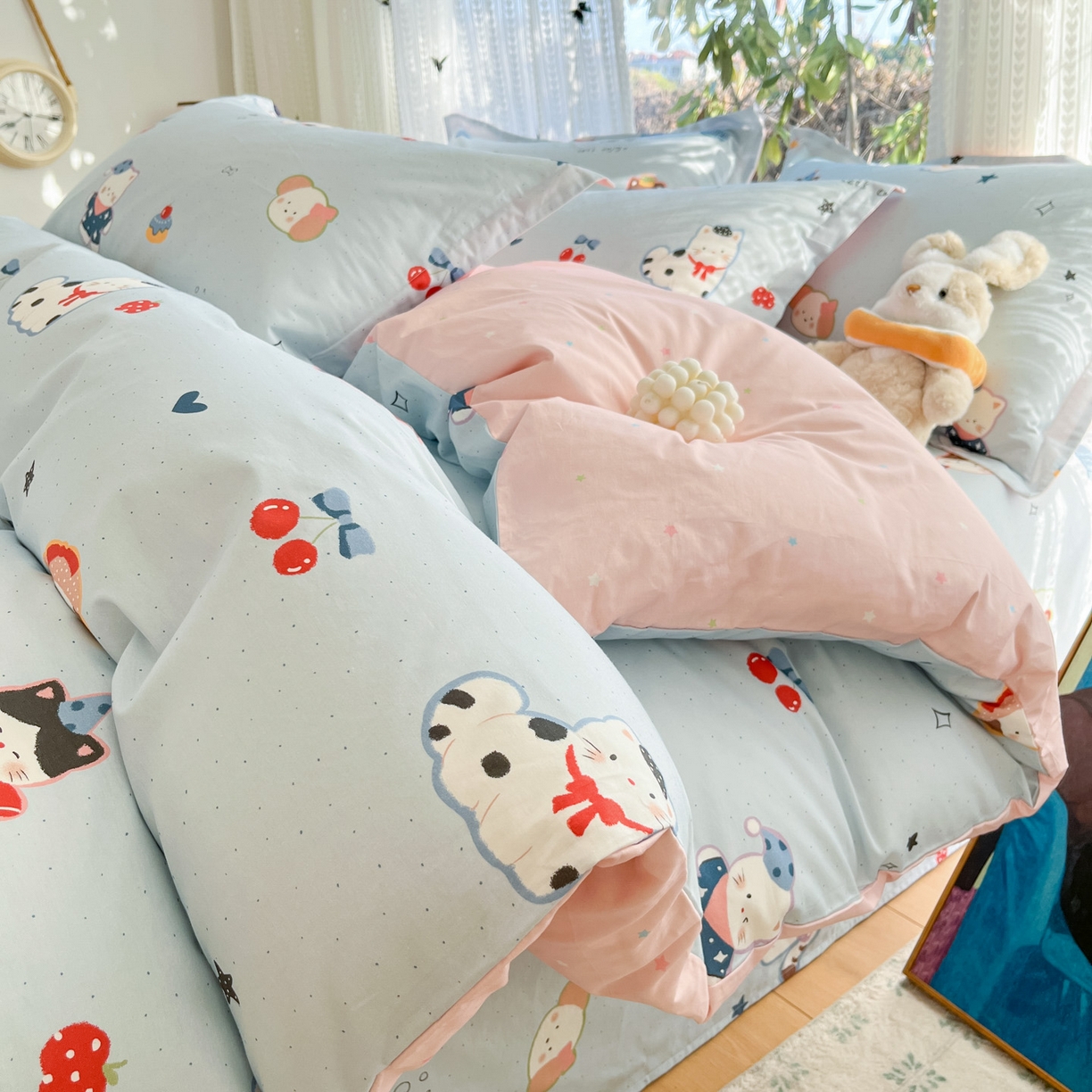 91家纺网 家纺一手货源 找家纺 （总）菲梵家纺 2026春夏新款小清新印花全棉12868单枕套