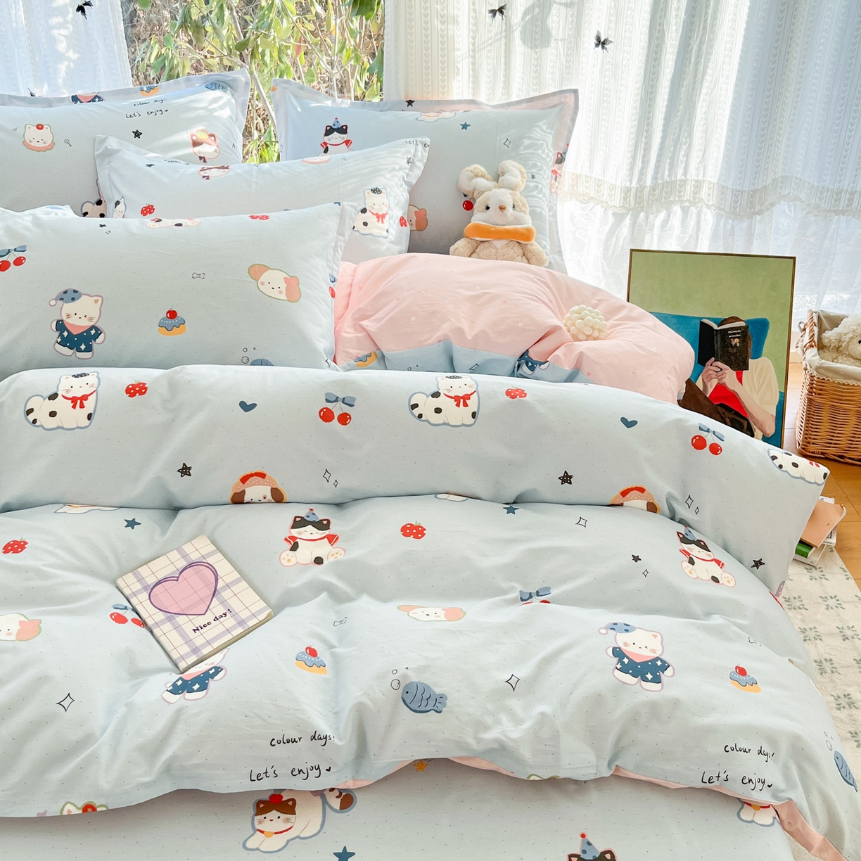 91家纺网 家纺一手货源 找家纺 （总）菲梵家纺 2026春夏新款小清新印花全棉12868单枕套