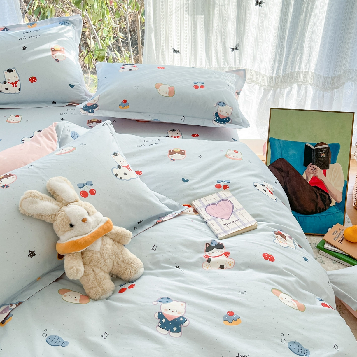 91家纺网 家纺一手货源 找家纺 （总）菲梵家纺 2026春夏新款小清新印花全棉12868单枕套