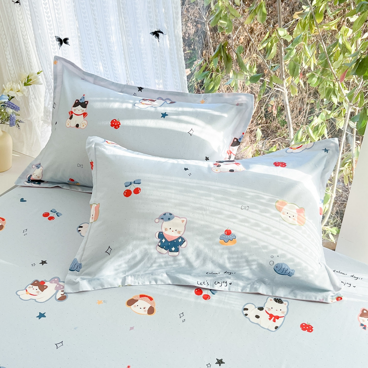 91家纺网 家纺一手货源 找家纺 （总）菲梵家纺 2026春夏新款小清新印花全棉12868单枕套