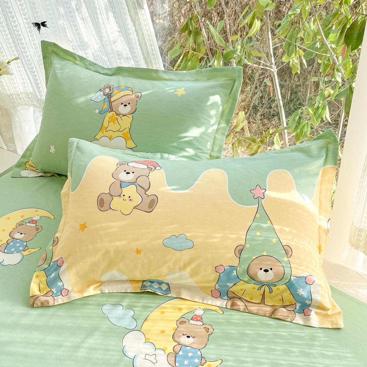 91家纺网 家纺一手货源 找家纺 （总）菲梵家纺 2026春夏新款小清新印花全棉12868单枕套