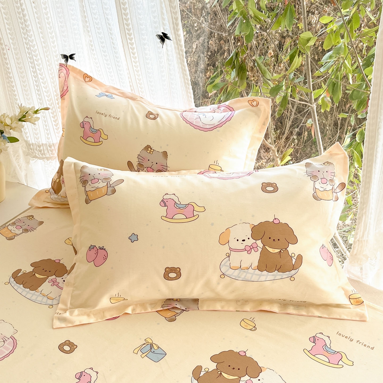 91家纺网 家纺一手货源 找家纺 （总）菲梵家纺 2026春夏新款小清新印花全棉12868单枕套