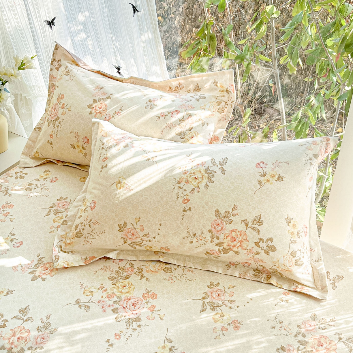 91家纺网 家纺一手货源 找家纺 （总）菲梵家纺 2026春夏新款小清新印花全棉12868单枕套