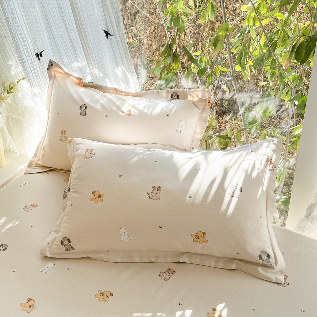 91家纺网 家纺一手货源 找家纺 （总）菲梵家纺 2026春夏新款小清新印花全棉12868单枕套