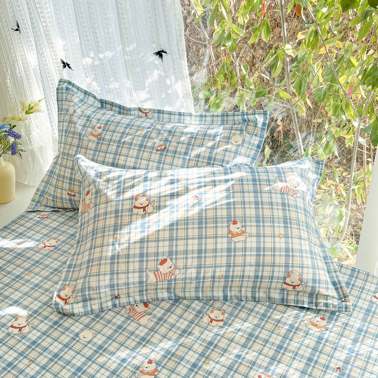 91家纺网 家纺一手货源 找家纺 （总）菲梵家纺 2026春夏新款小清新印花全棉12868单枕套