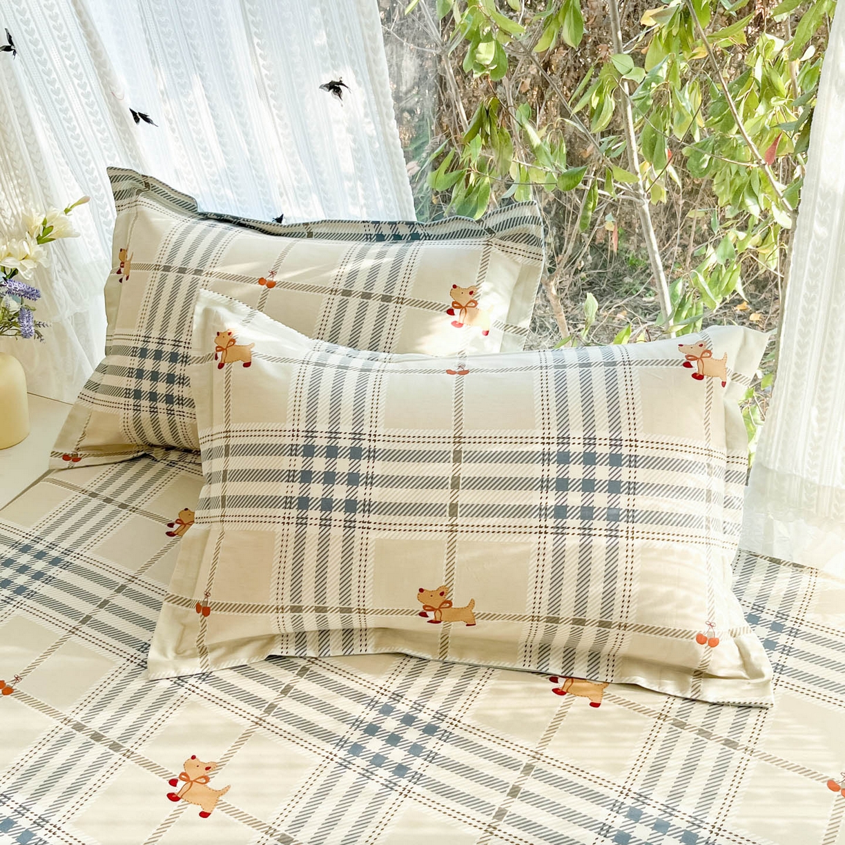 91家纺网 家纺一手货源 找家纺 （总）菲梵家纺 2026春夏新款小清新印花全棉12868单枕套