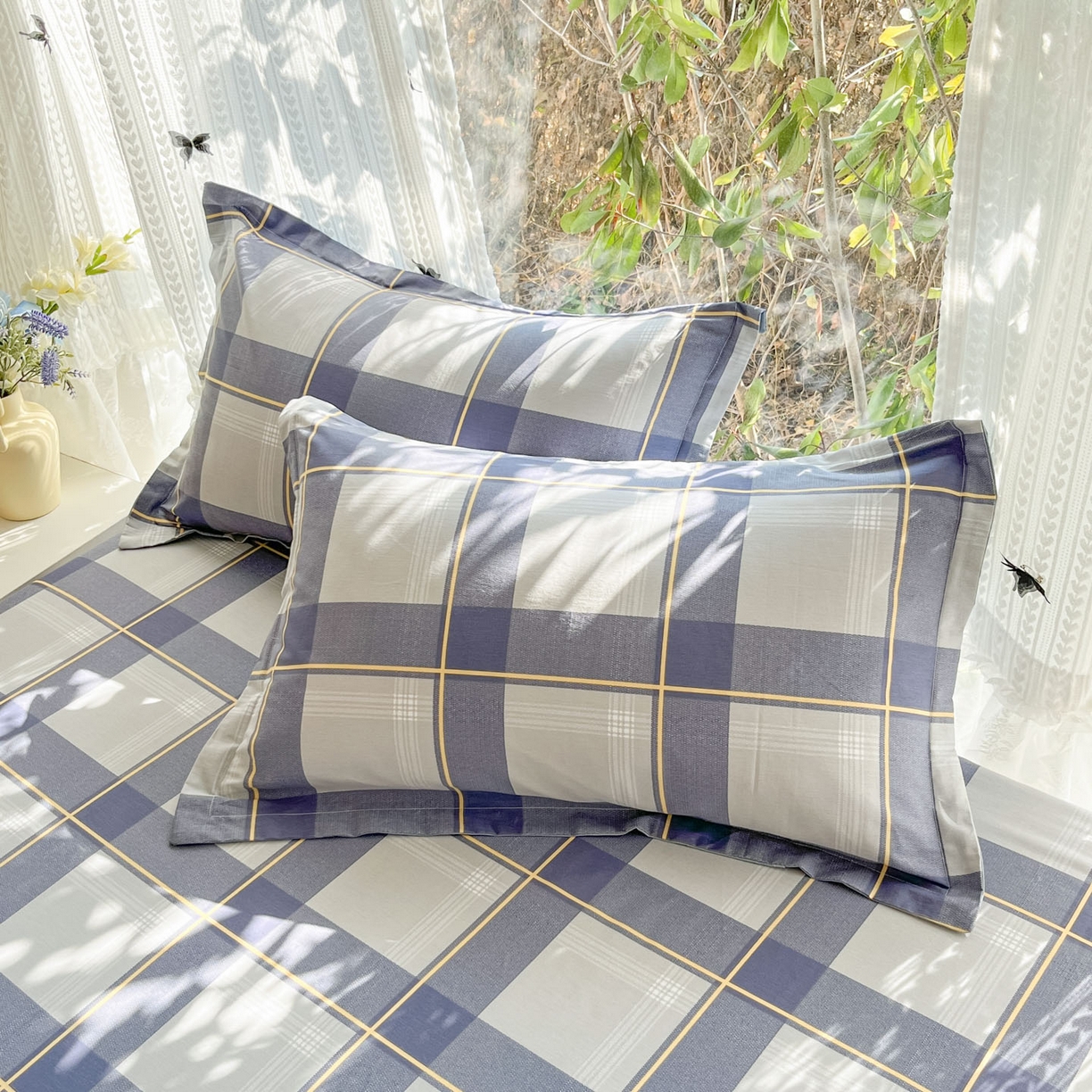 91家纺网 家纺一手货源 找家纺 （总）菲梵家纺 2026春夏新款小清新印花全棉12868单枕套