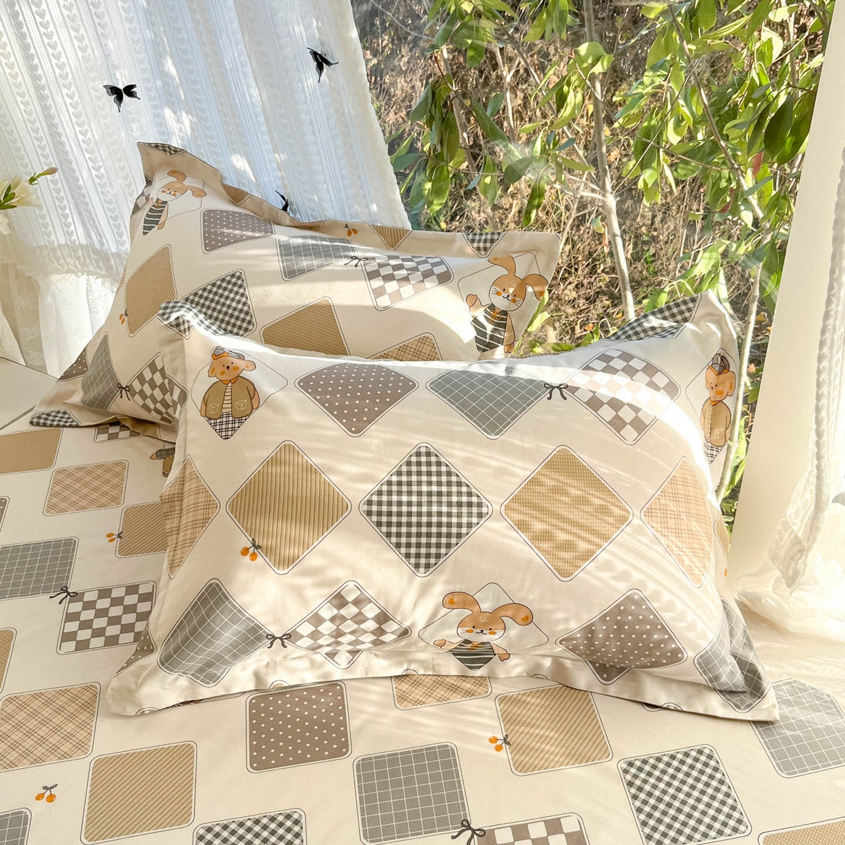 91家纺网 家纺一手货源 找家纺 （总）菲梵家纺 2026春夏新款小清新印花全棉12868单枕套