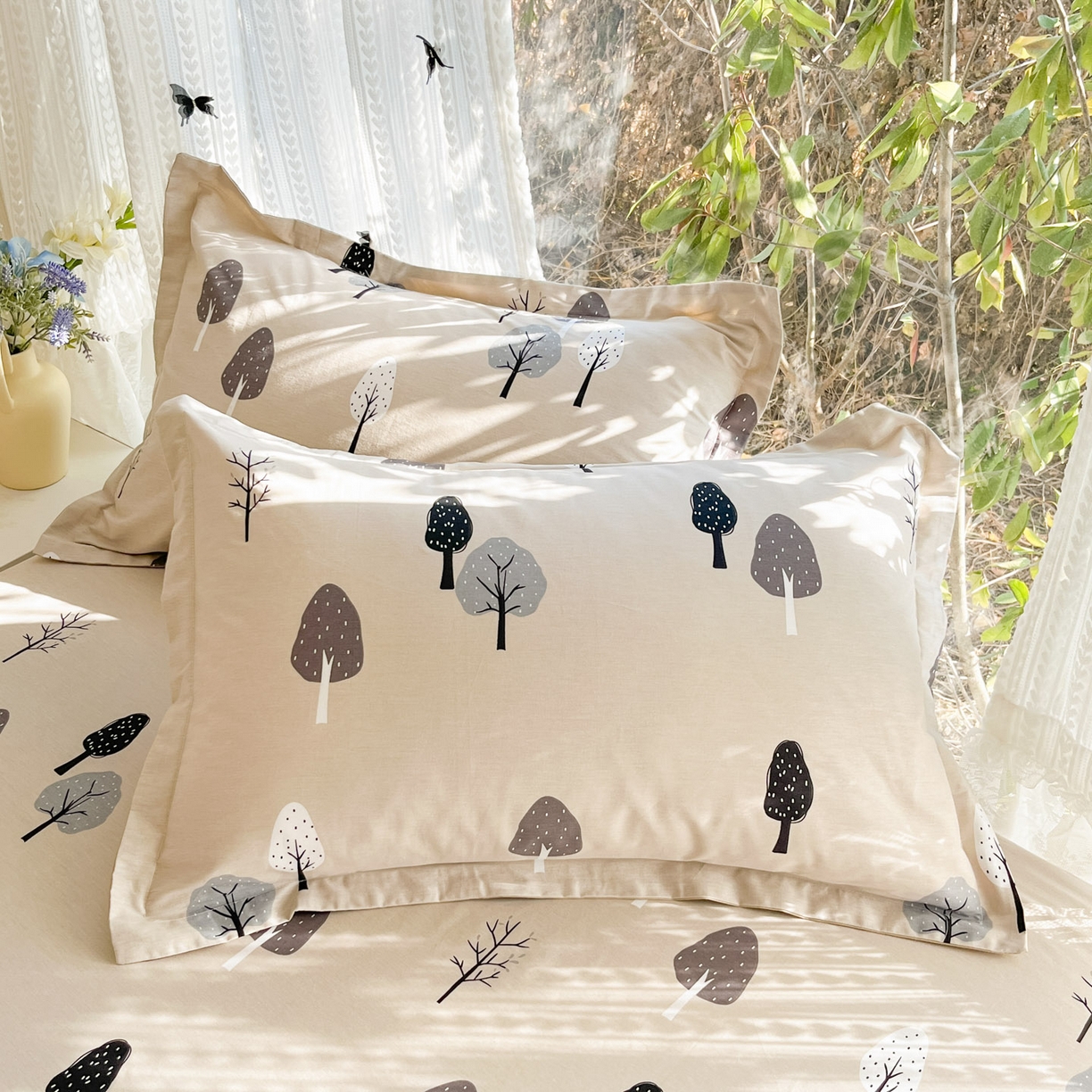 91家纺网 家纺一手货源 找家纺 （总）菲梵家纺 2026春夏新款小清新印花全棉12868单枕套