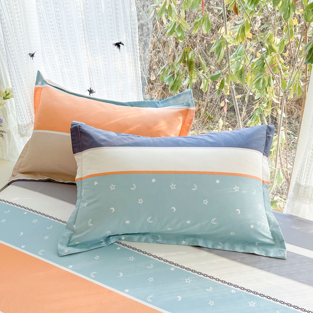 91家纺网 家纺一手货源 找家纺 （总）菲梵家纺 2026春夏新款小清新印花全棉12868单枕套