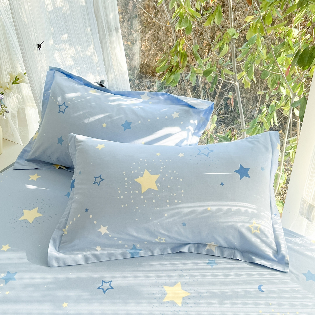 91家纺网 家纺一手货源 找家纺 （总）菲梵家纺 2026春夏新款小清新印花全棉12868单枕套