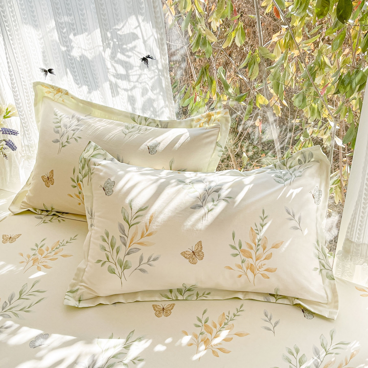 91家纺网 家纺一手货源 找家纺 （总）菲梵家纺 2026春夏新款小清新印花全棉12868单枕套