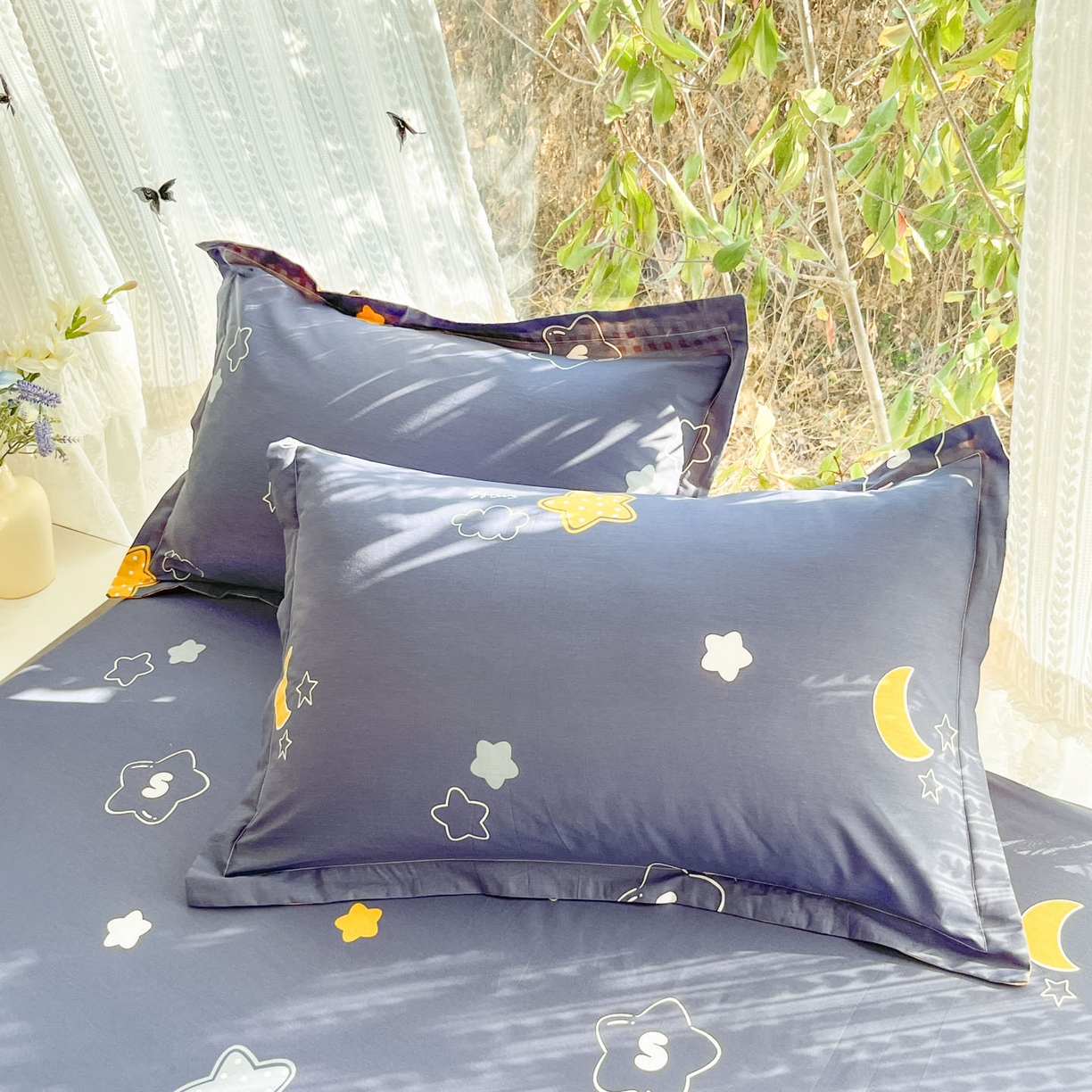 91家纺网 家纺一手货源 找家纺 （总）菲梵家纺 2026春夏新款小清新印花全棉12868单枕套