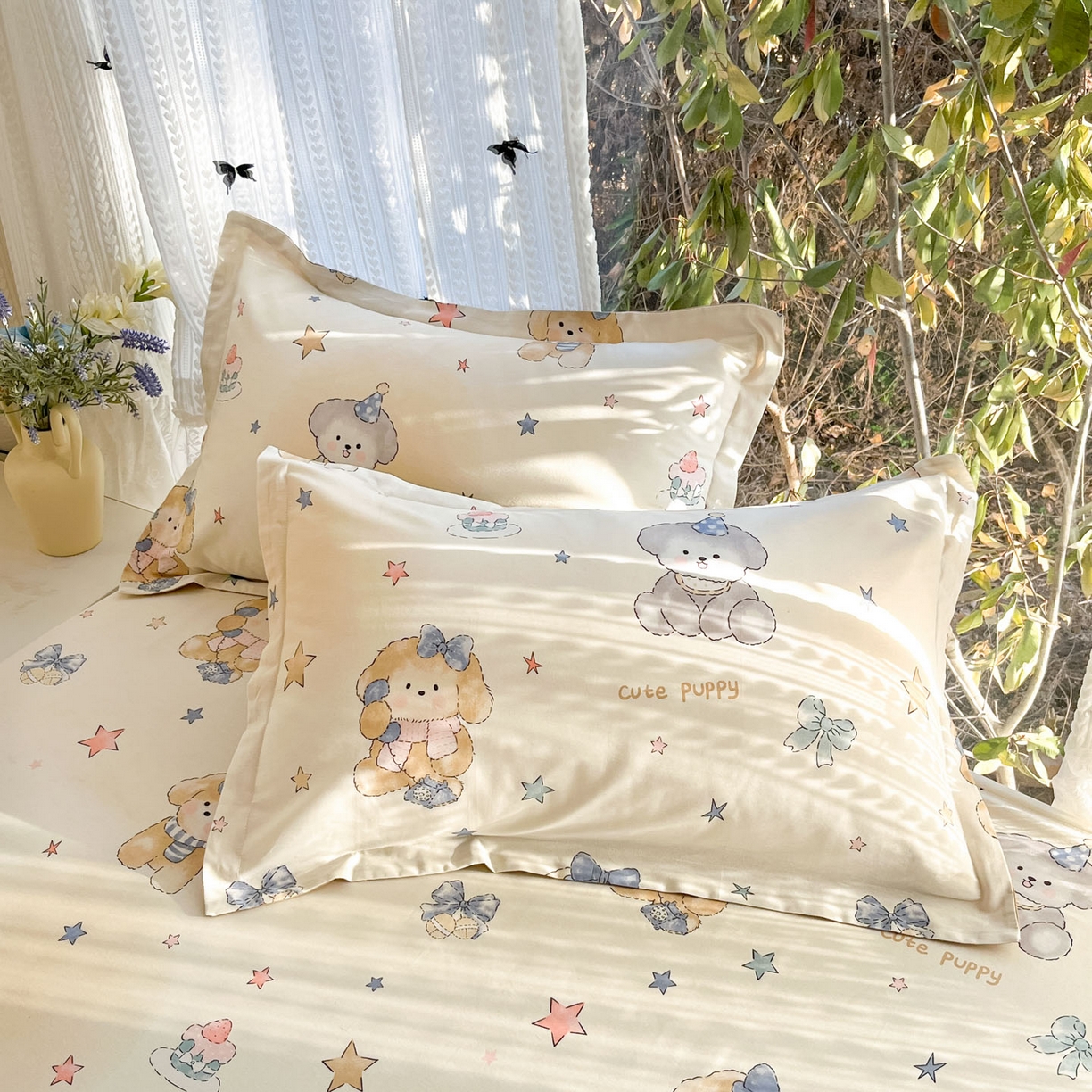 91家纺网 家纺一手货源 找家纺 （总）菲梵家纺 2026春夏新款小清新印花全棉12868单枕套