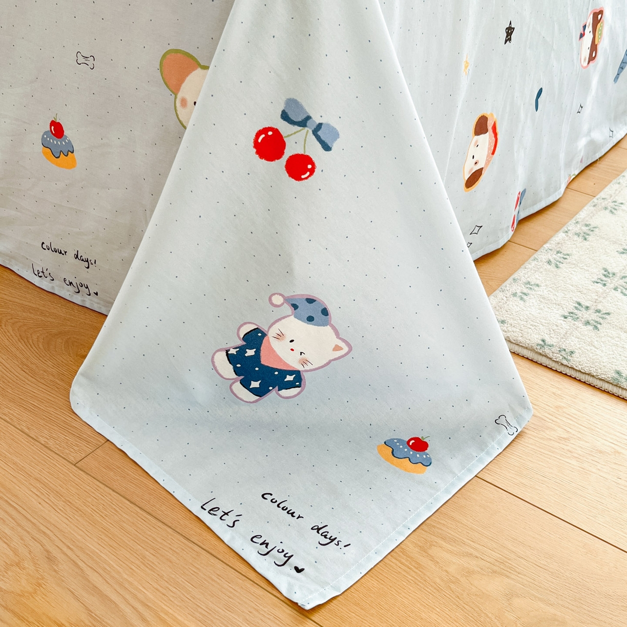 91家纺网 家纺一手货源 找家纺 （总）菲梵家纺 2026春夏新款小清新印花全棉12868单床笠