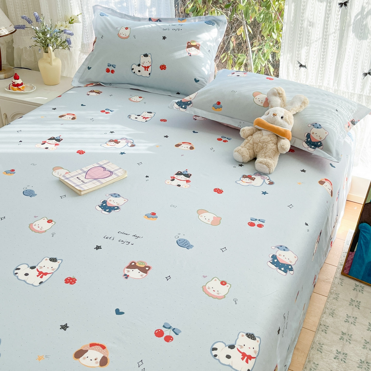 91家纺网 家纺一手货源 找家纺 （总）菲梵家纺 2026春夏新款小清新印花全棉12868单床单