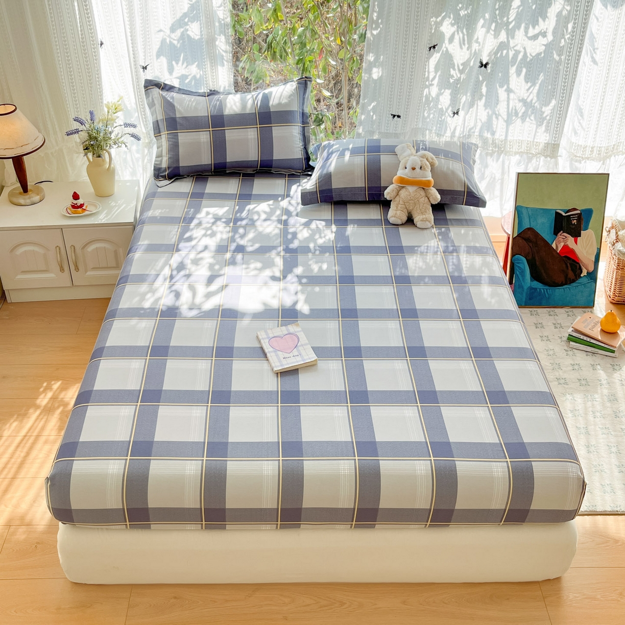 91家纺网 家纺一手货源 找家纺 （总）菲梵家纺 2026春夏新款小清新印花全棉12868单床笠