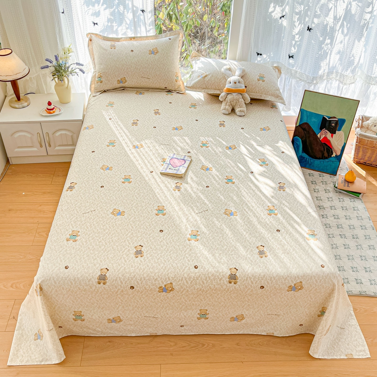 91家纺网 家纺一手货源 找家纺 （总）菲梵家纺 2026春夏新款小清新印花全棉12868单床单