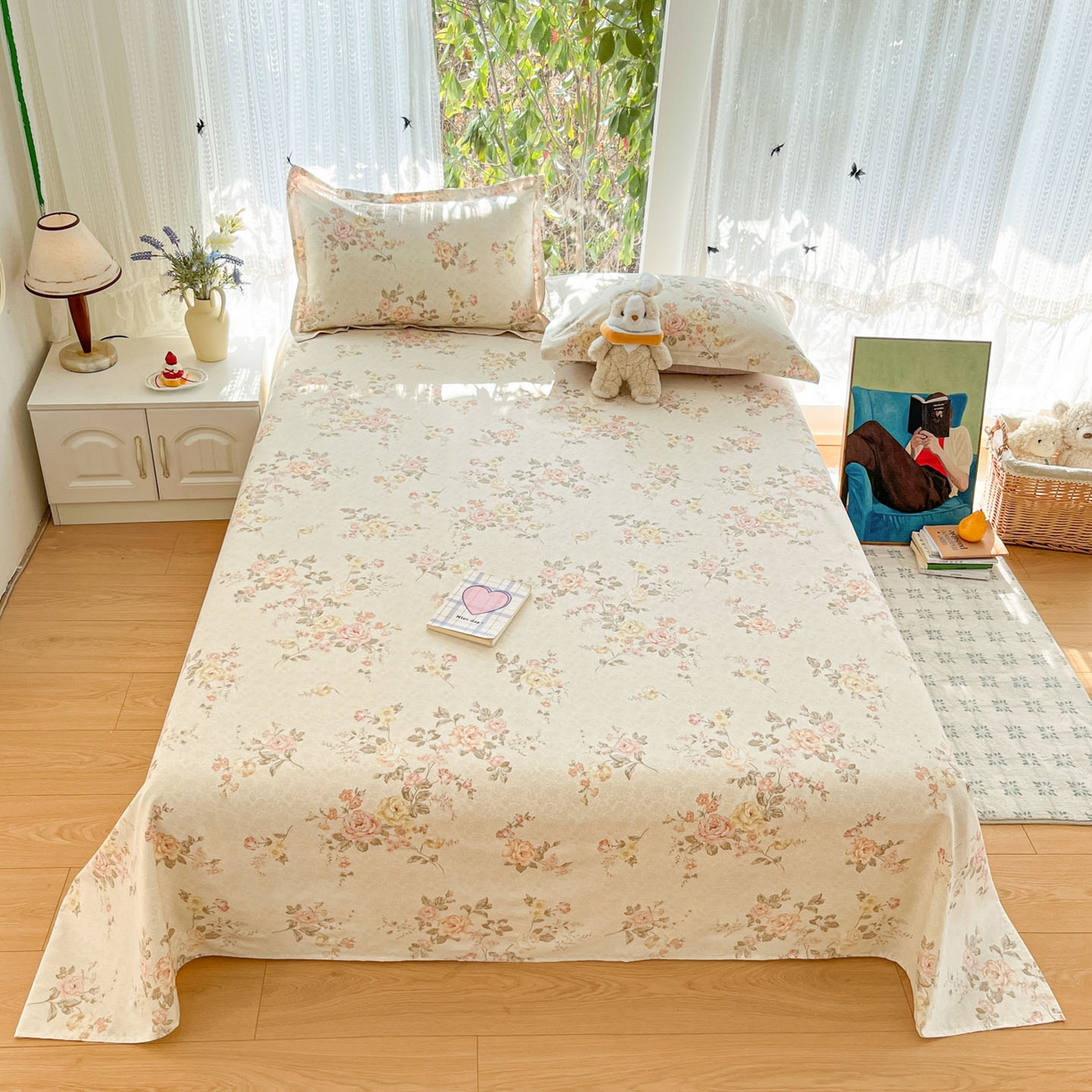 91家纺网 家纺一手货源 找家纺 （总）菲梵家纺 2026春夏新款小清新印花全棉12868单床单