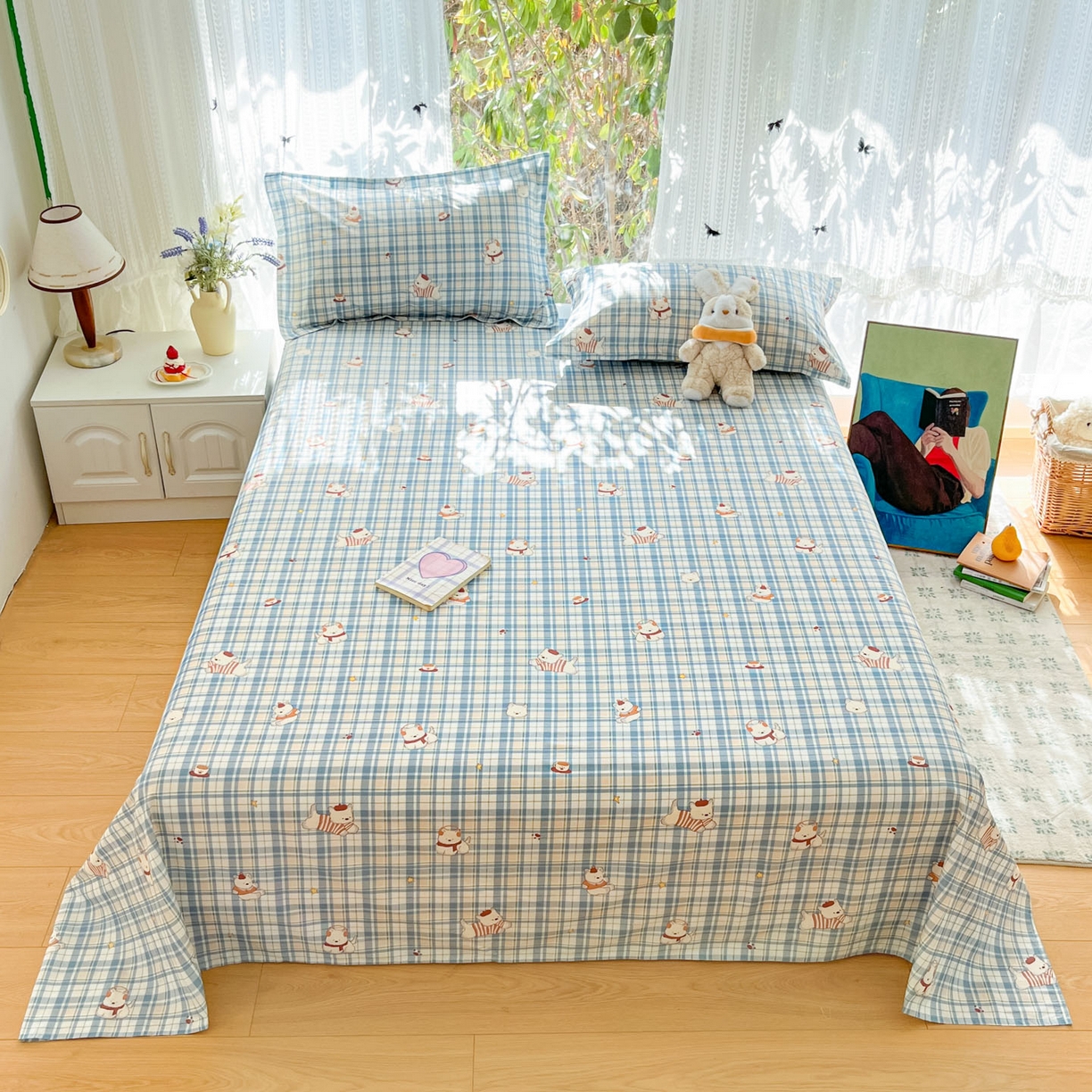 91家纺网 家纺一手货源 找家纺 （总）菲梵家纺 2026春夏新款小清新印花全棉12868单床单