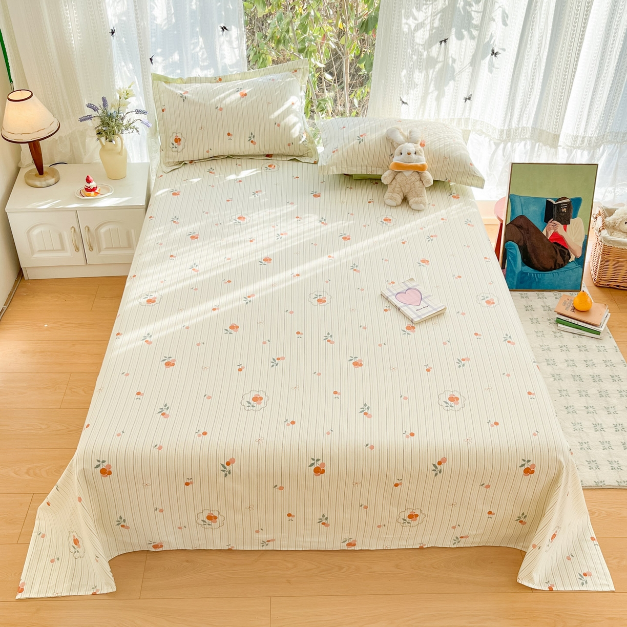 91家纺网 家纺一手货源 找家纺 （总）菲梵家纺 2026春夏新款小清新印花全棉12868单床单