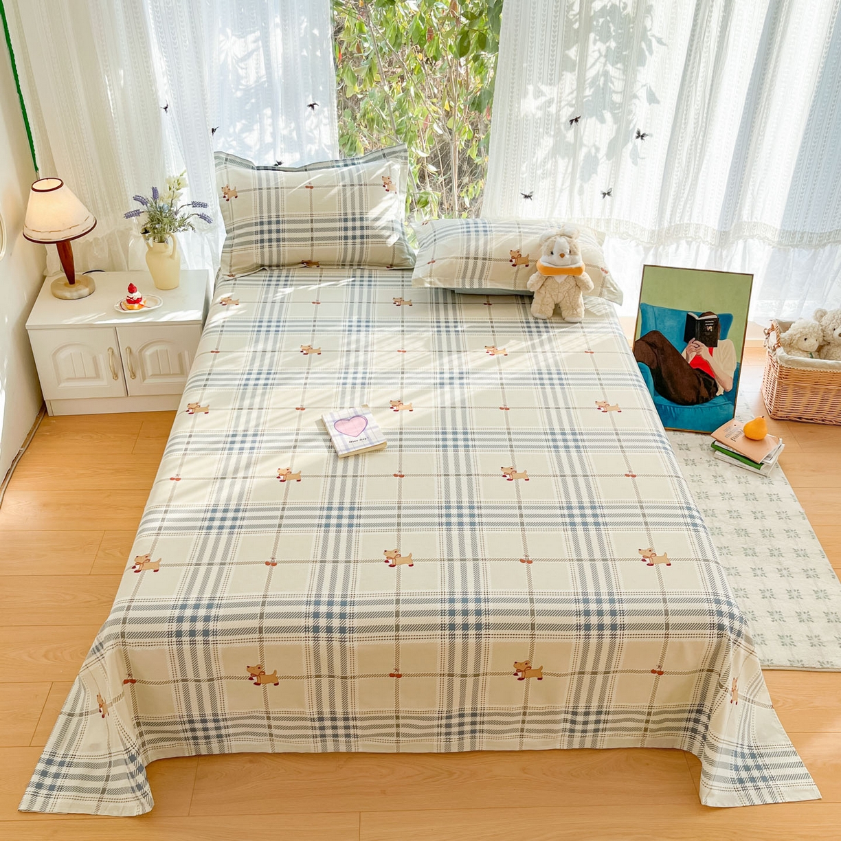 91家纺网 家纺一手货源 找家纺 （总）菲梵家纺 2026春夏新款小清新印花全棉12868单床单