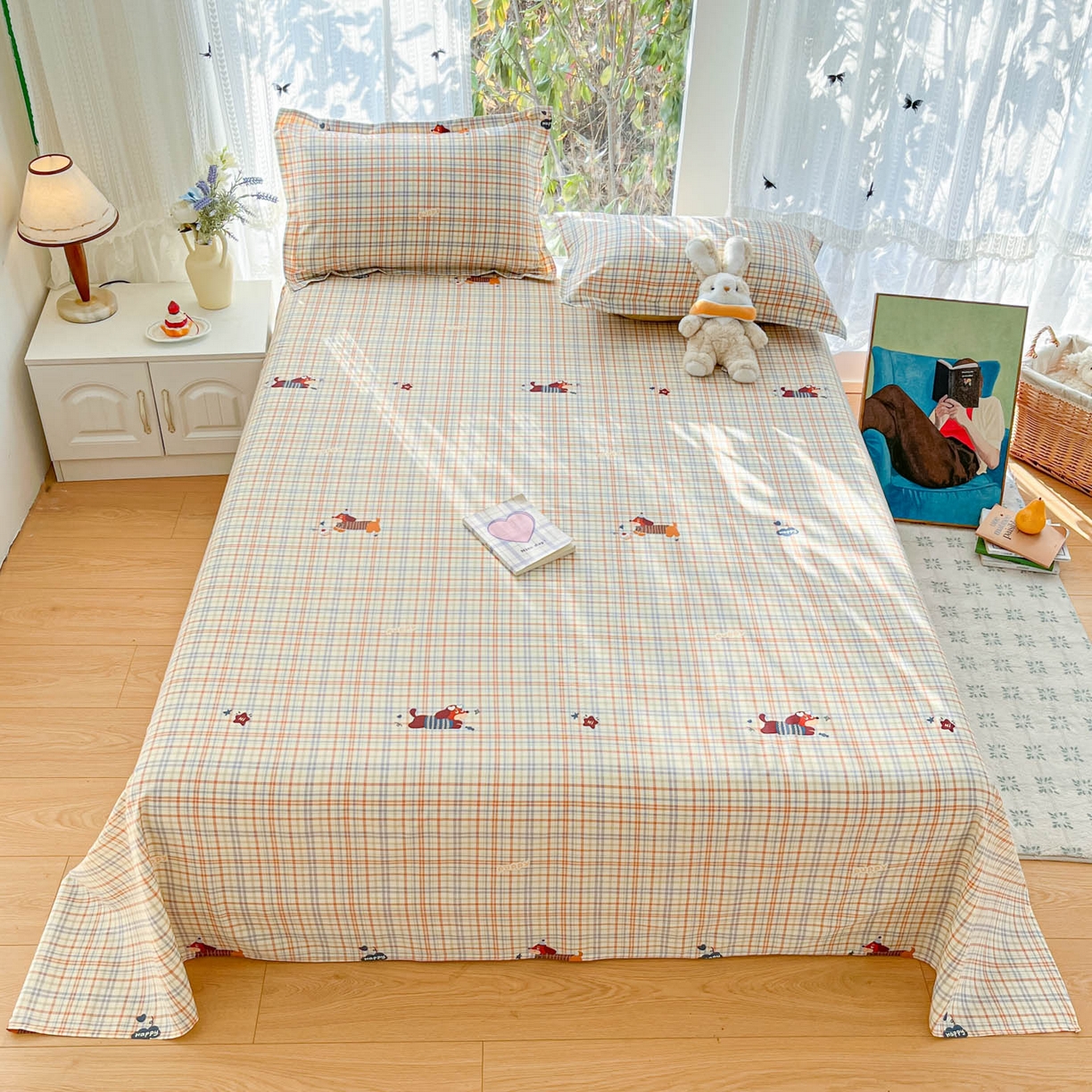 91家纺网 家纺一手货源 找家纺 （总）菲梵家纺 2026春夏新款小清新印花全棉12868单床单