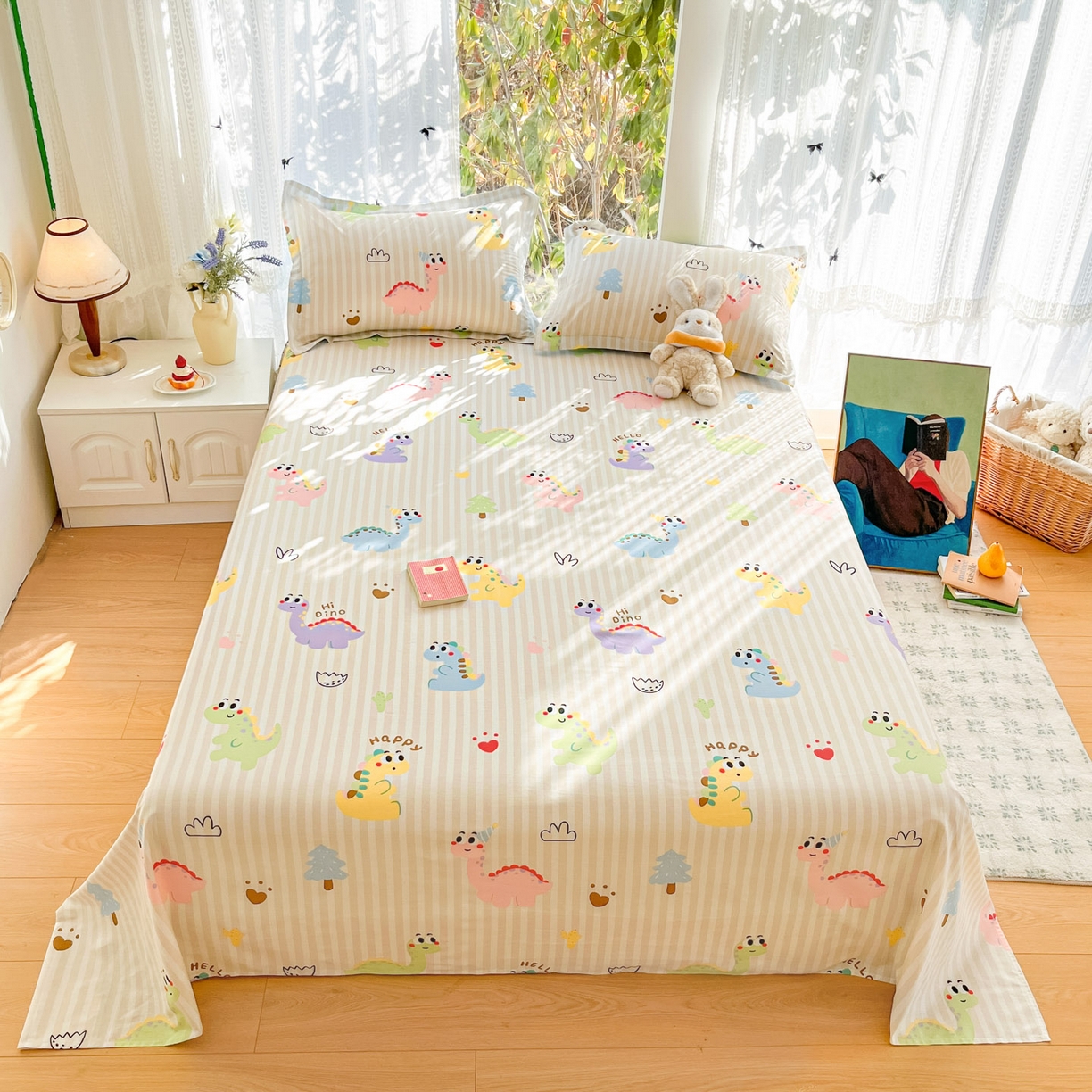 91家纺网 家纺一手货源 找家纺 （总）菲梵家纺 2026春夏新款小清新印花全棉12868单床单